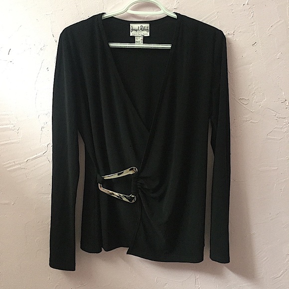 Joseph Ribkoff Avant Garde Metal Shard Blouse Art - Picture 1 of 8